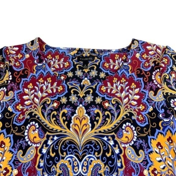 Talbots Shift Multicolor Paisley Dress - Picture 3 of 8